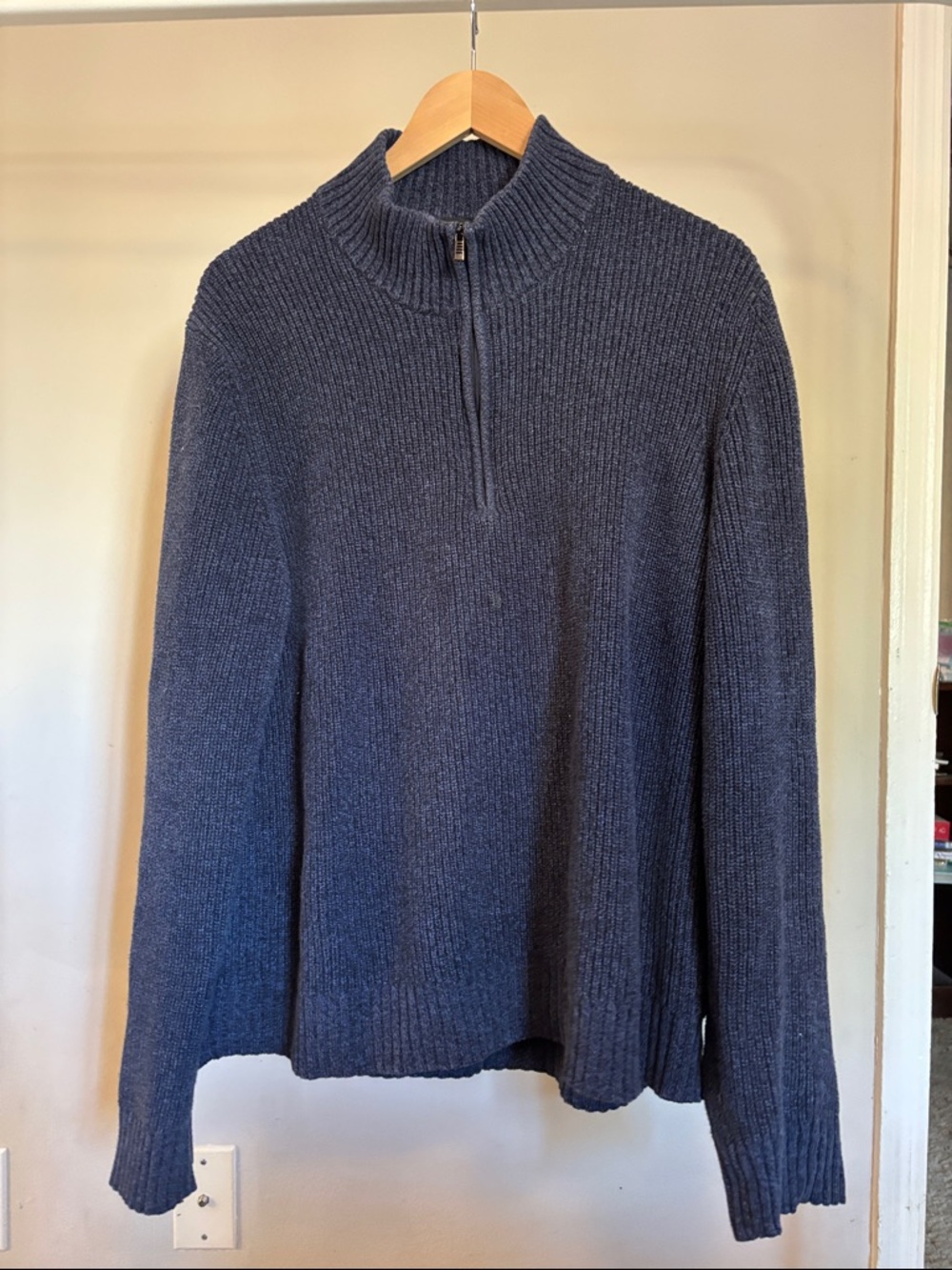 Men’s Calvin Klein Navy Ribbed Quarter-Zip Sweater XL